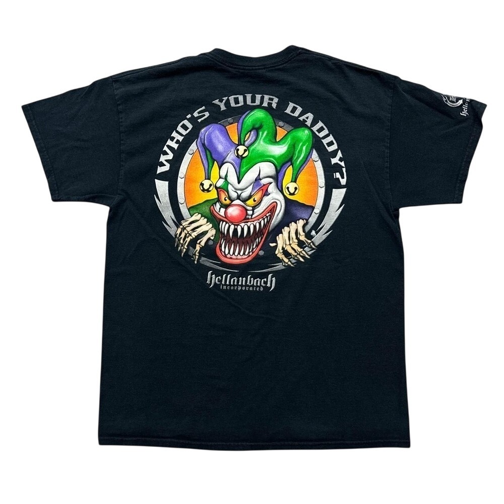 Hellanbach Joker Wicked Crazy Clown Graphic T-Shirt "Who's Your Daddy?" L